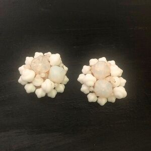 White Custom Clip-On Earrings